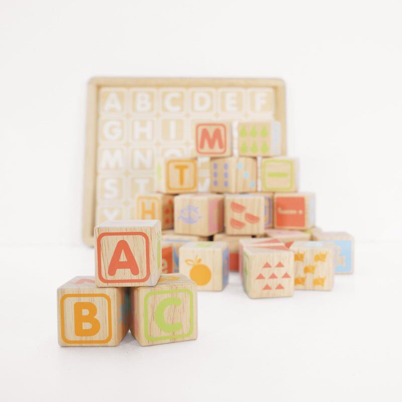 Petilou ABC Wooden Blocks – Aster & Ruby