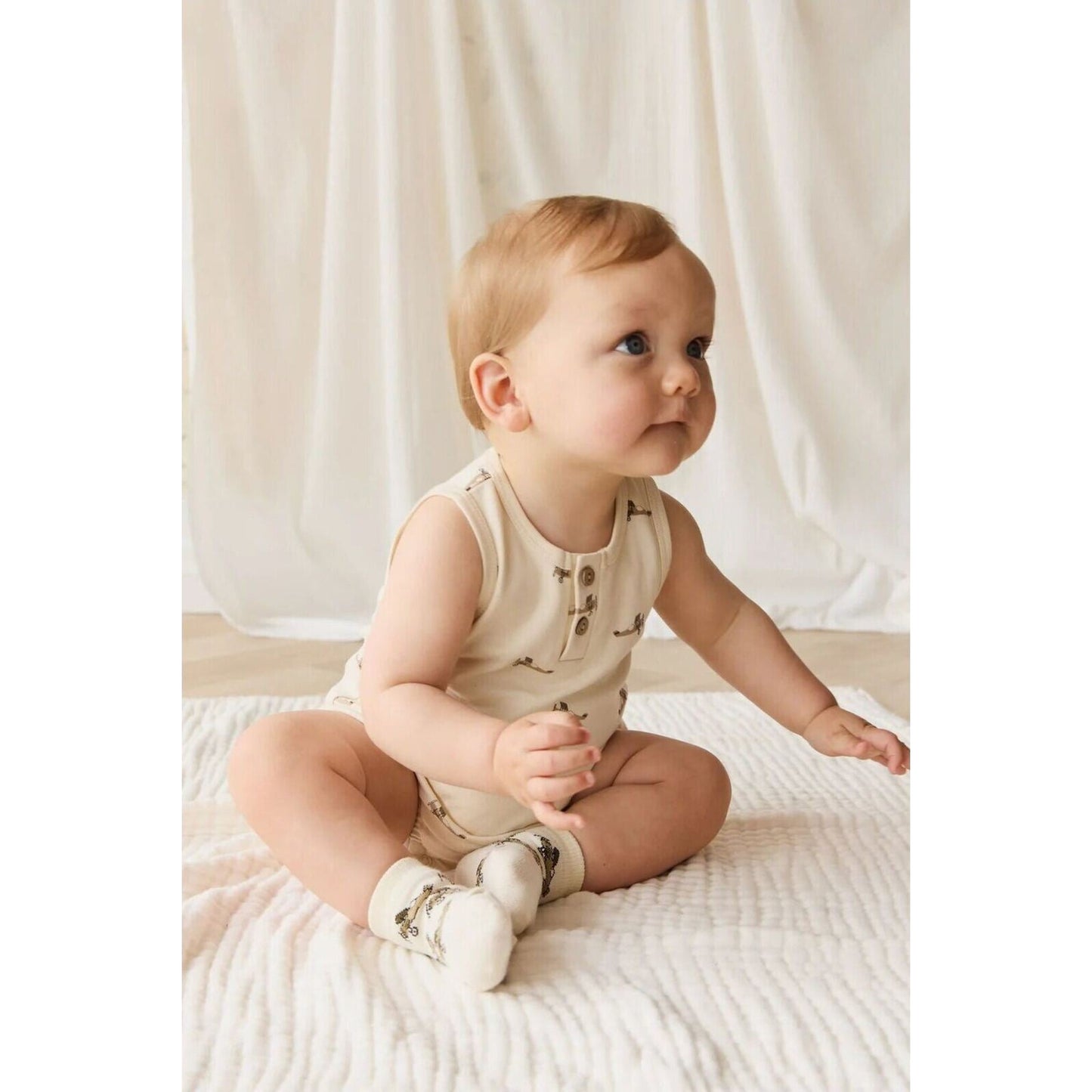Pima Cotton Archie Playsuit – children's product by Jamie Kay | Aster & Ruby