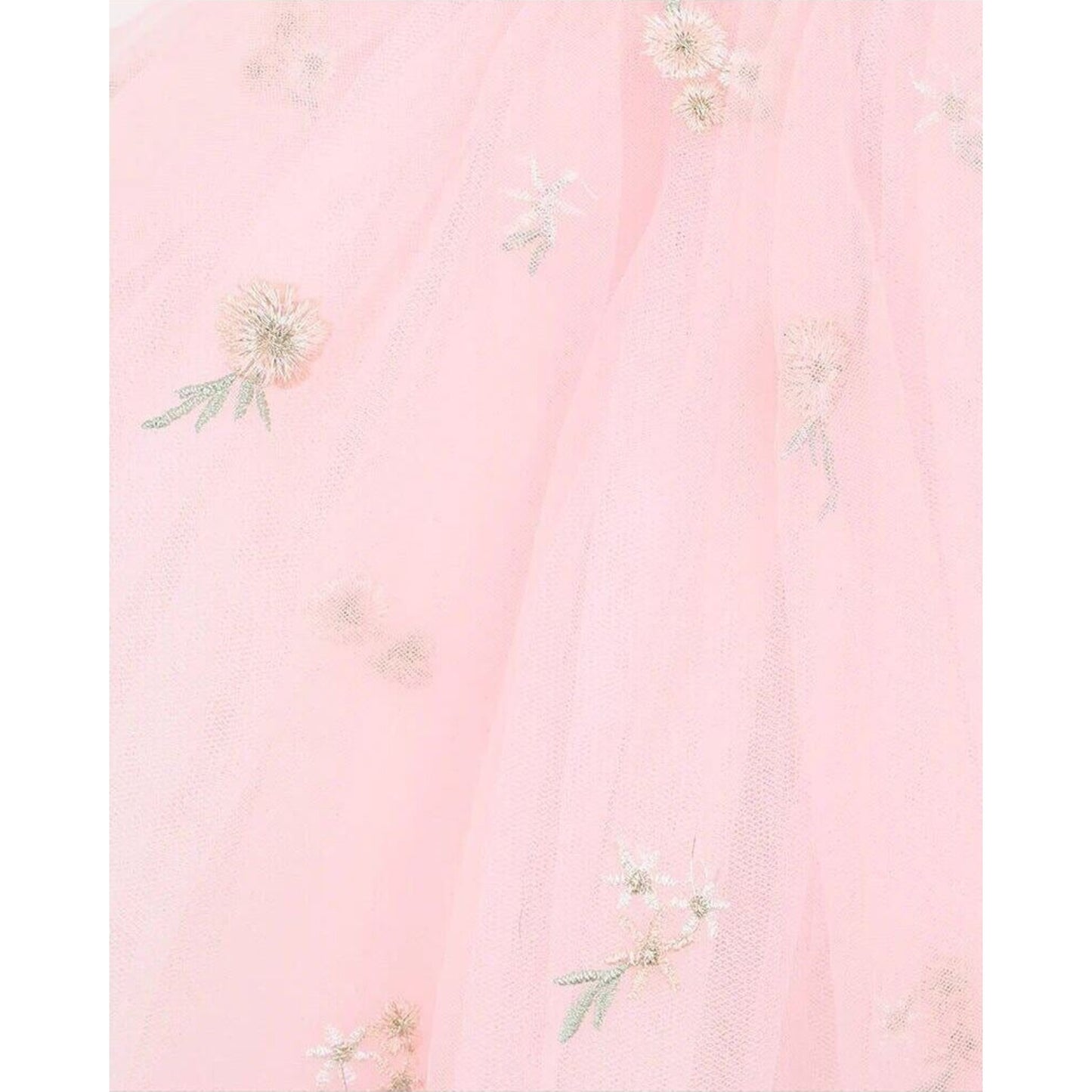 Pink Floral Embroidered Back Bow Tulle Dress with Bloomers – children's product by bebe | Aster & Ruby