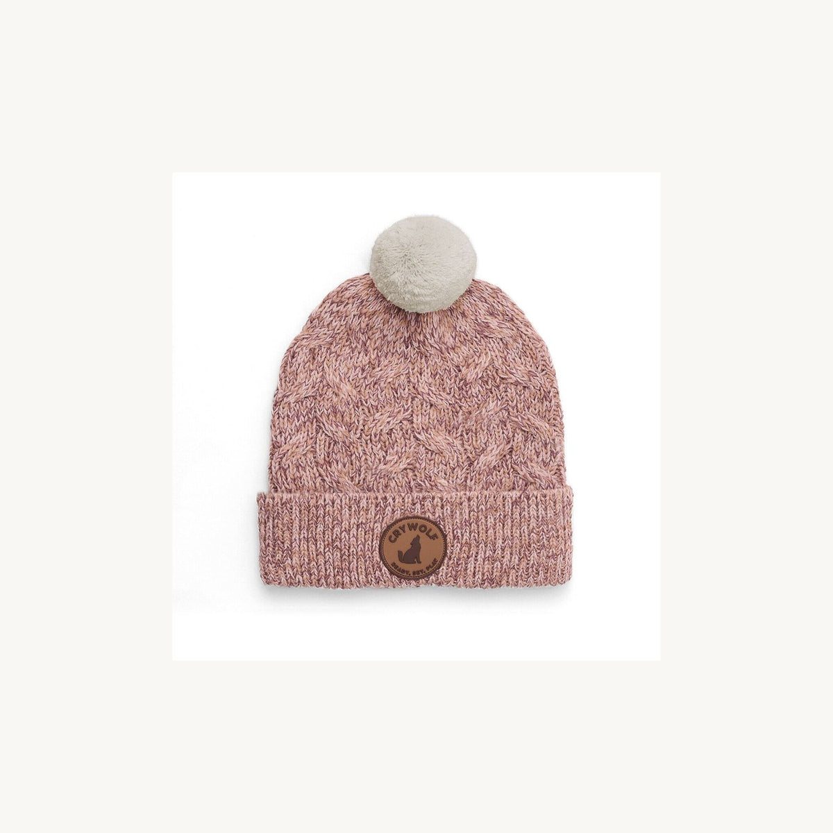 Crywolf Pom Pom Beanie Mauve Speckle | Aster & Ruby