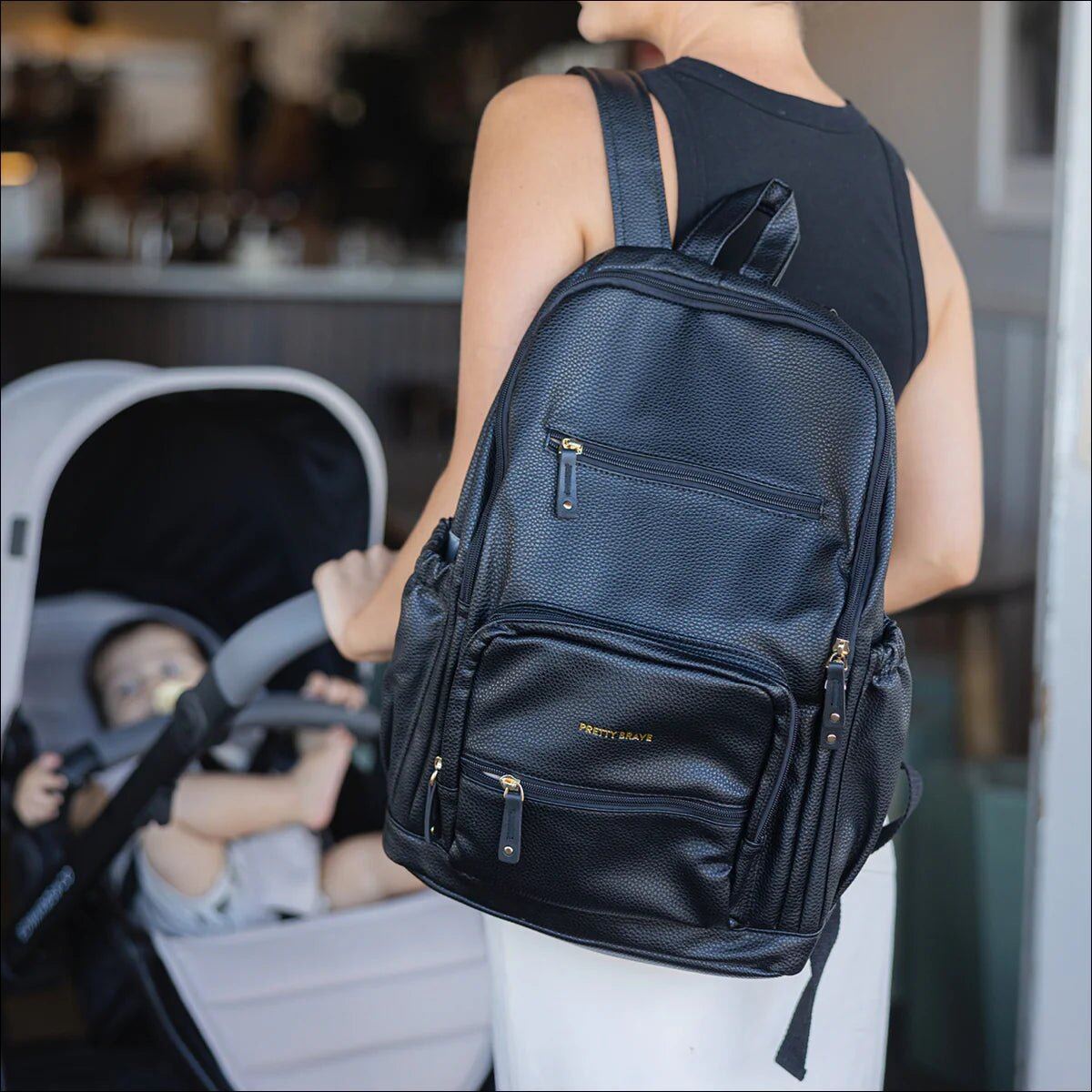 Chloe Backpack Black Pebble – Aster & Ruby