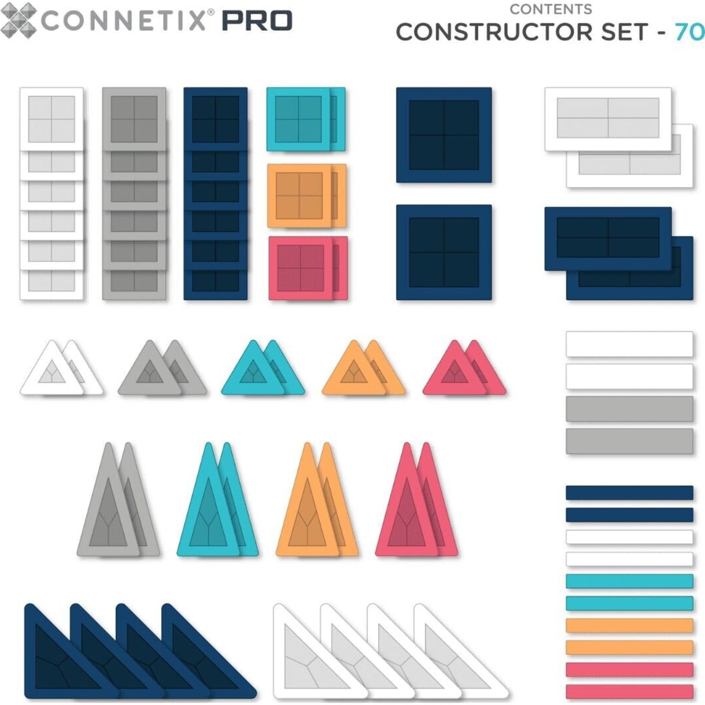 PRO Constructor Set 70 pc – children's product by Connetix Tiles | Aster & Ruby