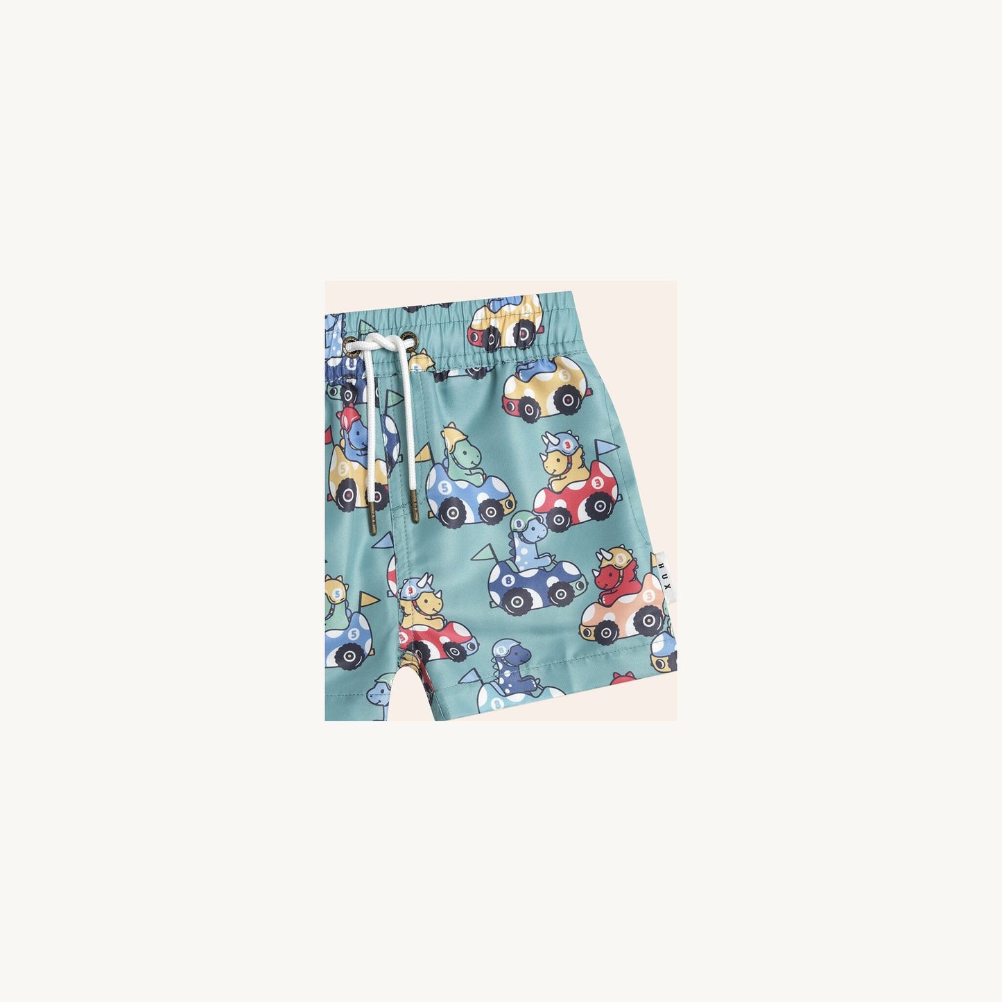 Racer Dino Swim Shorts – children's product by Huxbaby | Aster & Ruby