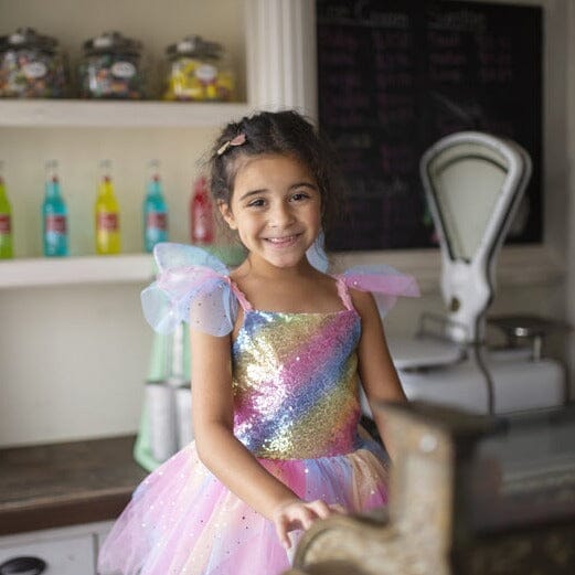 Rainbow Fairy Dress with Wings - Aster & Ruby