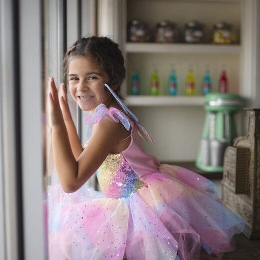 Rainbow Fairy Dress with Wings - Aster & Ruby