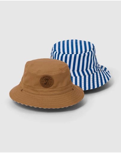 REVERSIBLE BUCKET HAT Deep Sea Stripe - Aster & Ruby