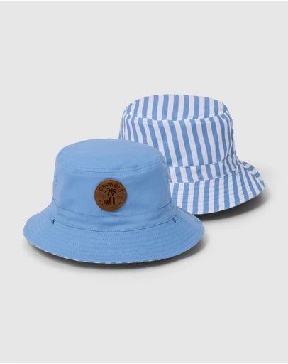 REVERSIBLE BUCKET HAT Sky Blue Stripe - Aster & Ruby