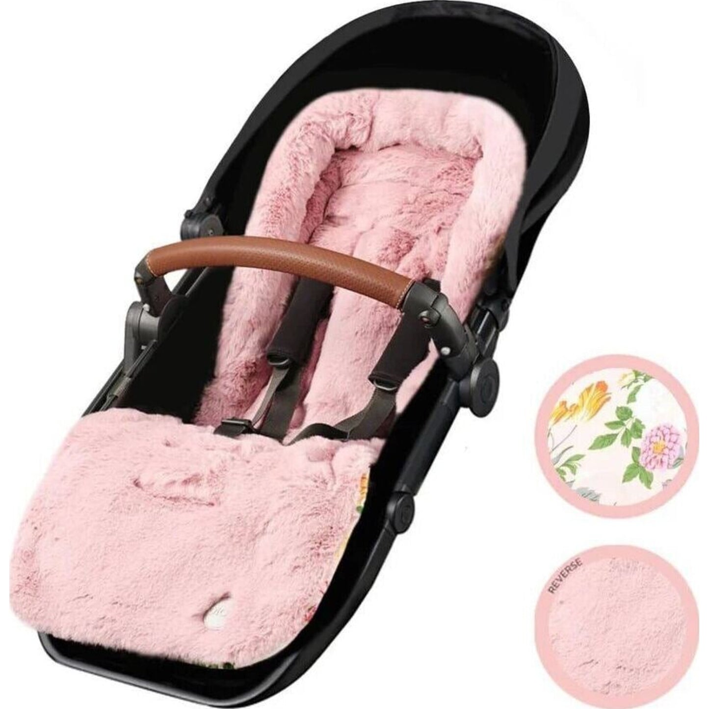 Reversible Cozy Fleece Pram Liner Garden Party – children's product by OiOi | Aster & Ruby