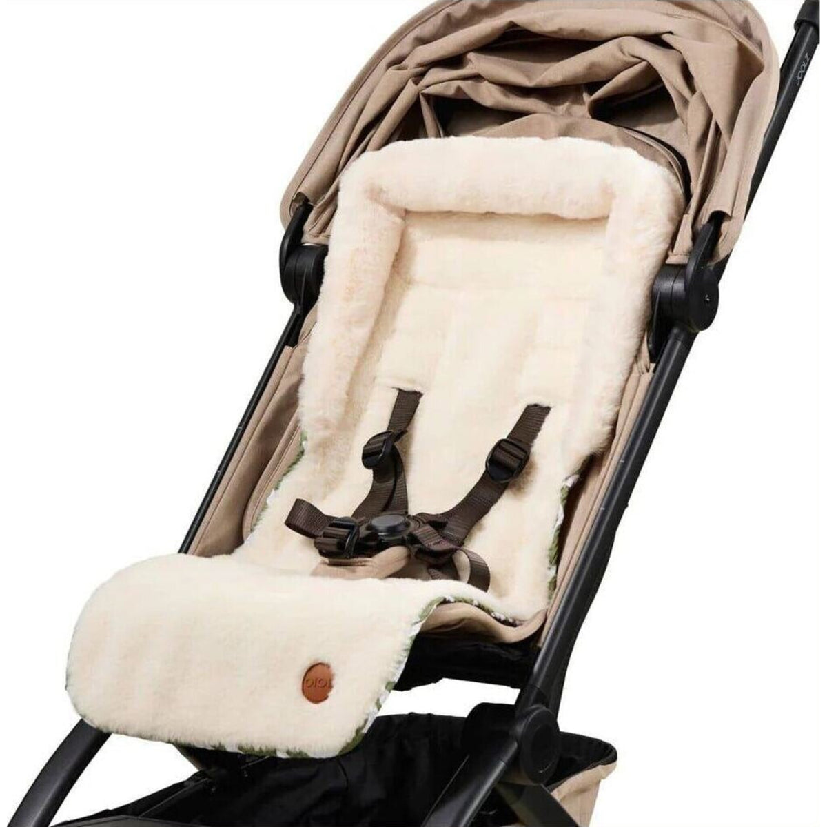 OiOi Reversible Cozy Fleece Pram Liner Green Squiggle | Aster & Ruby