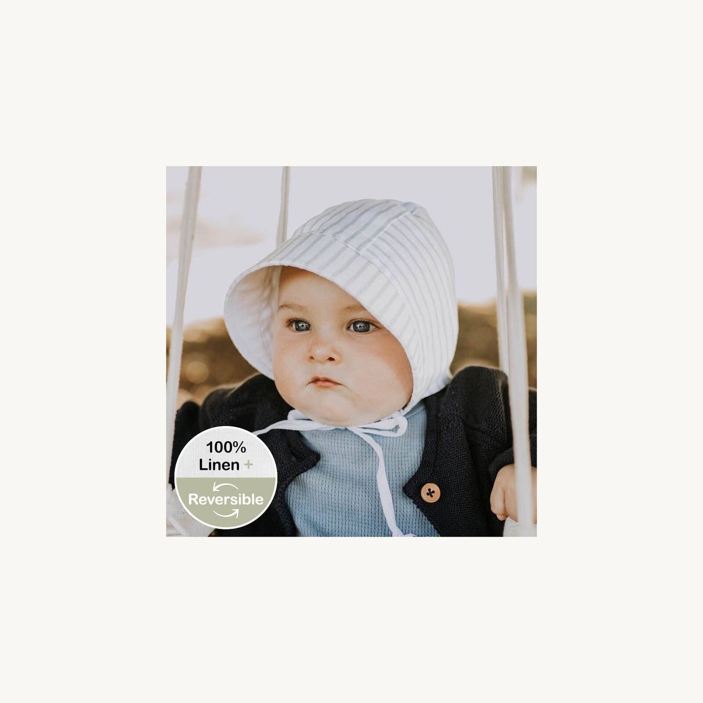 Bedhead Reversible Sun Bonnet Finley/Blanc | Aster & Ruby