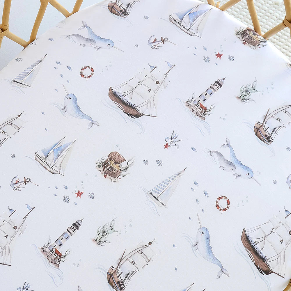 Set Sail Organic Bassinet Sheet / Change Pad Cover