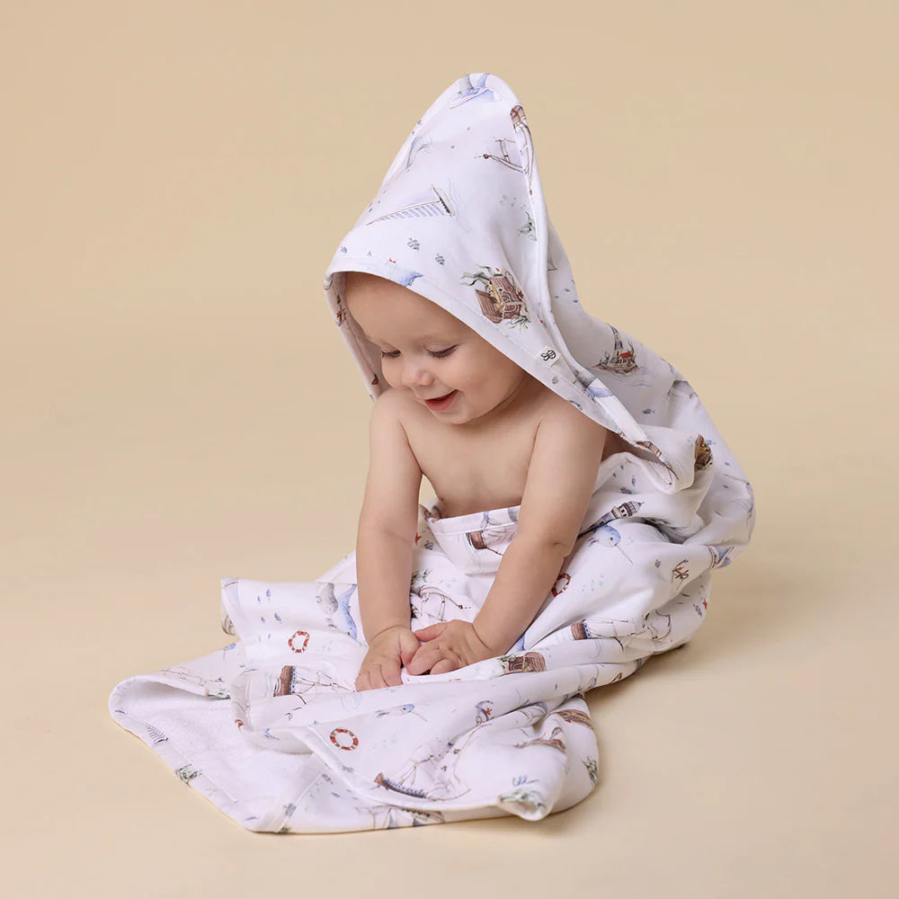 Set Sail Organic Hooded Baby Towel