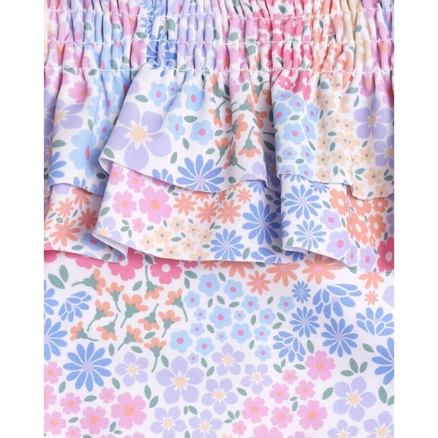 Shirred Swimsuit Floral Bloom – children's product by Huxbaby | Aster & Ruby