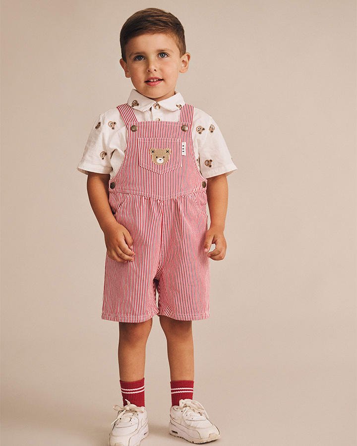 Shortsleeve Huxbear Button Up Crisp White - Aster & Ruby