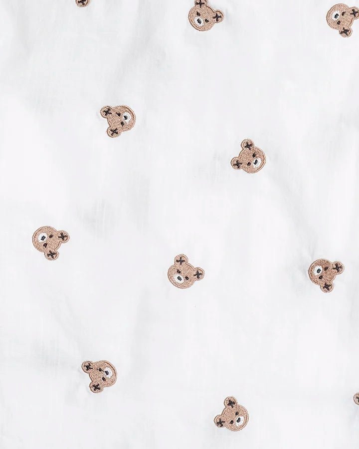 Shortsleeve Huxbear Button Up Crisp White - Aster & Ruby