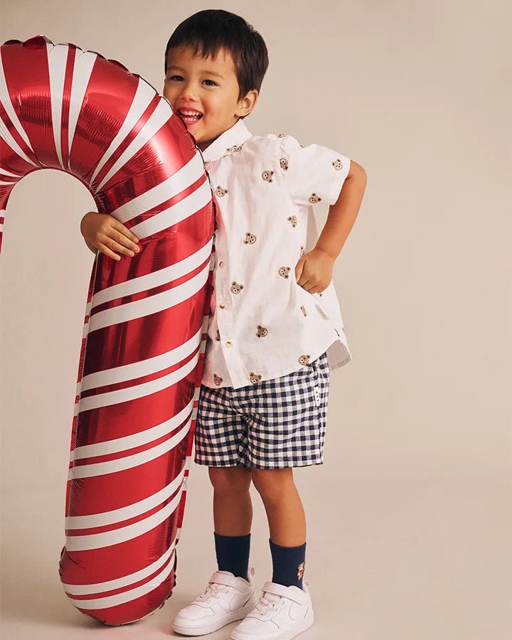 Shortsleeve Huxbear Button Up Crisp White - Aster & Ruby