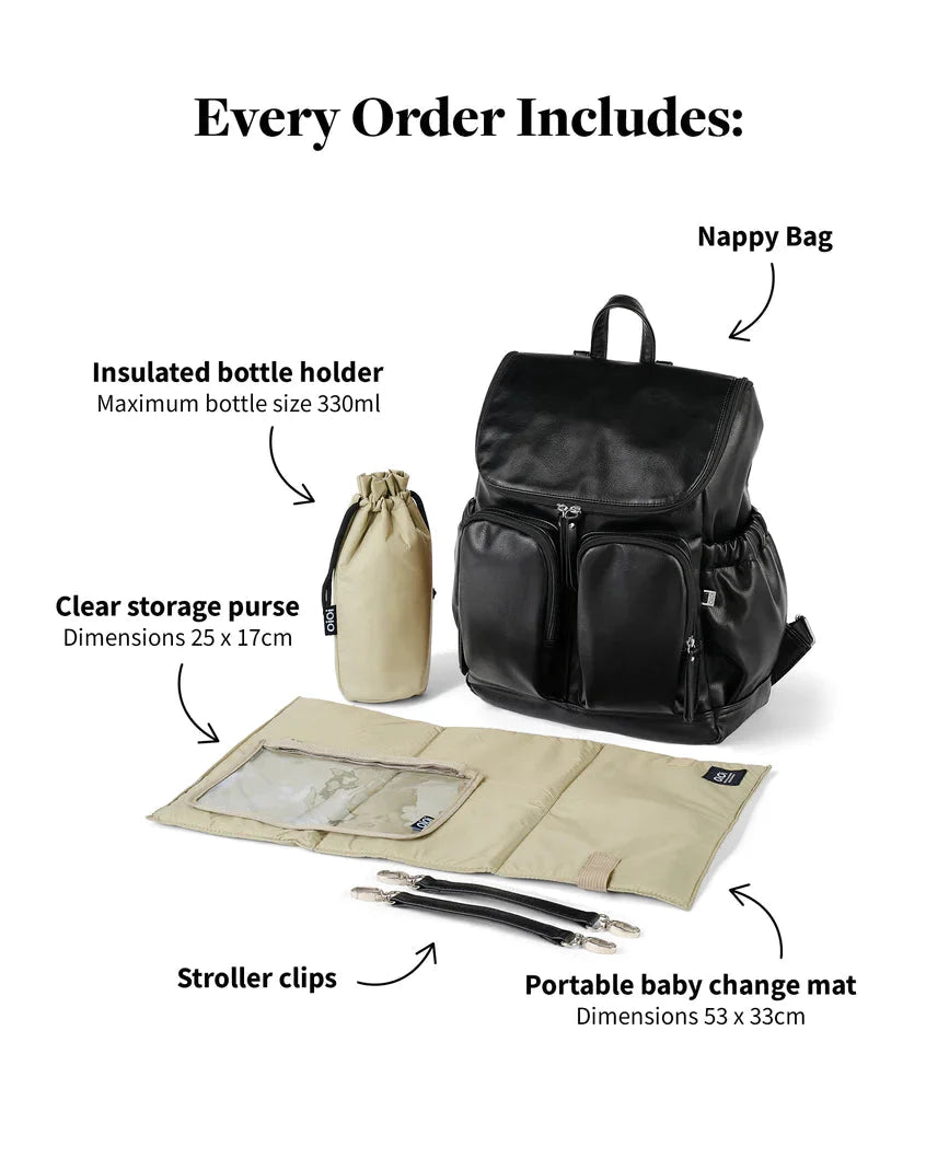 Signature Nappy Backpack Black Diamond Quilt - Aster & Ruby