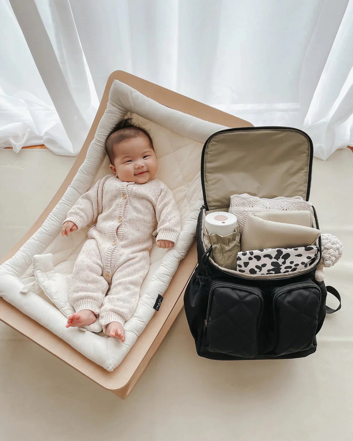 Signature Nappy Backpack Black Diamond Quilt - Aster & Ruby