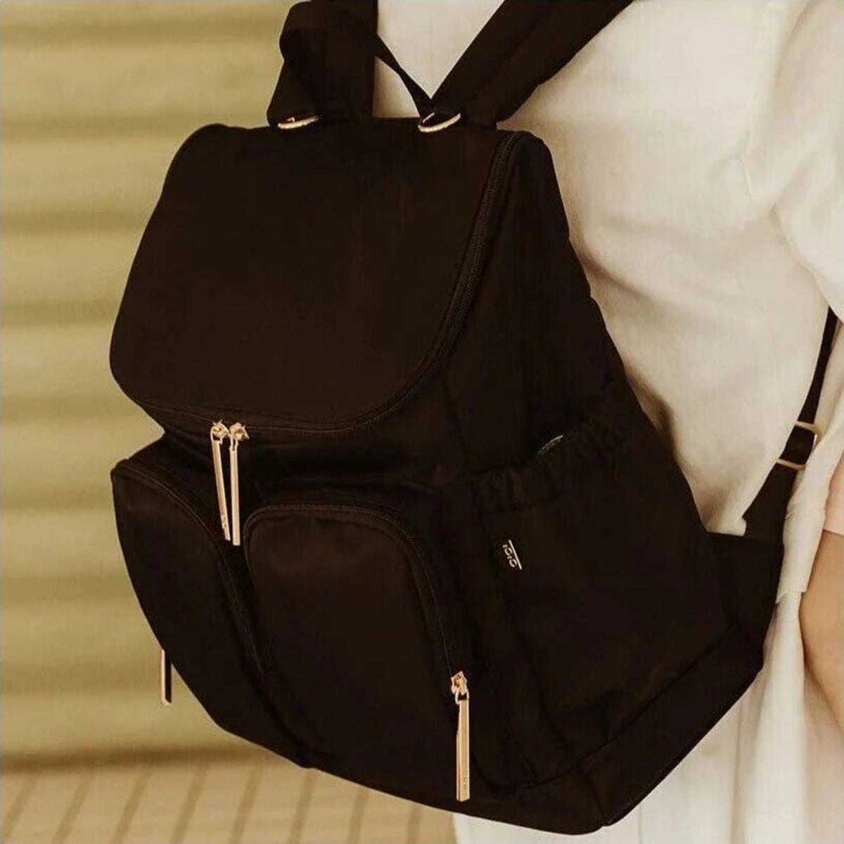 OiOi Signature Nappy Backpack Black Dimple | Aster & Ruby