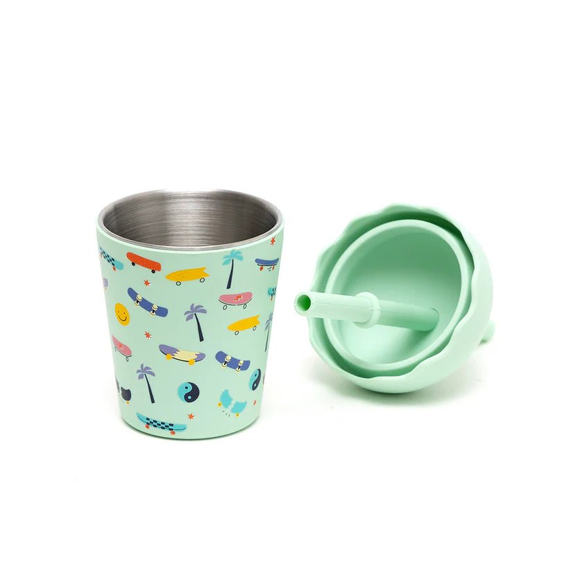 Skate Aqua Mini Smoothie Cup & Straw 200ml - Aster & Ruby