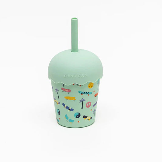 Skate Aqua Mini Smoothie Cup & Straw 200ml - Aster & Ruby