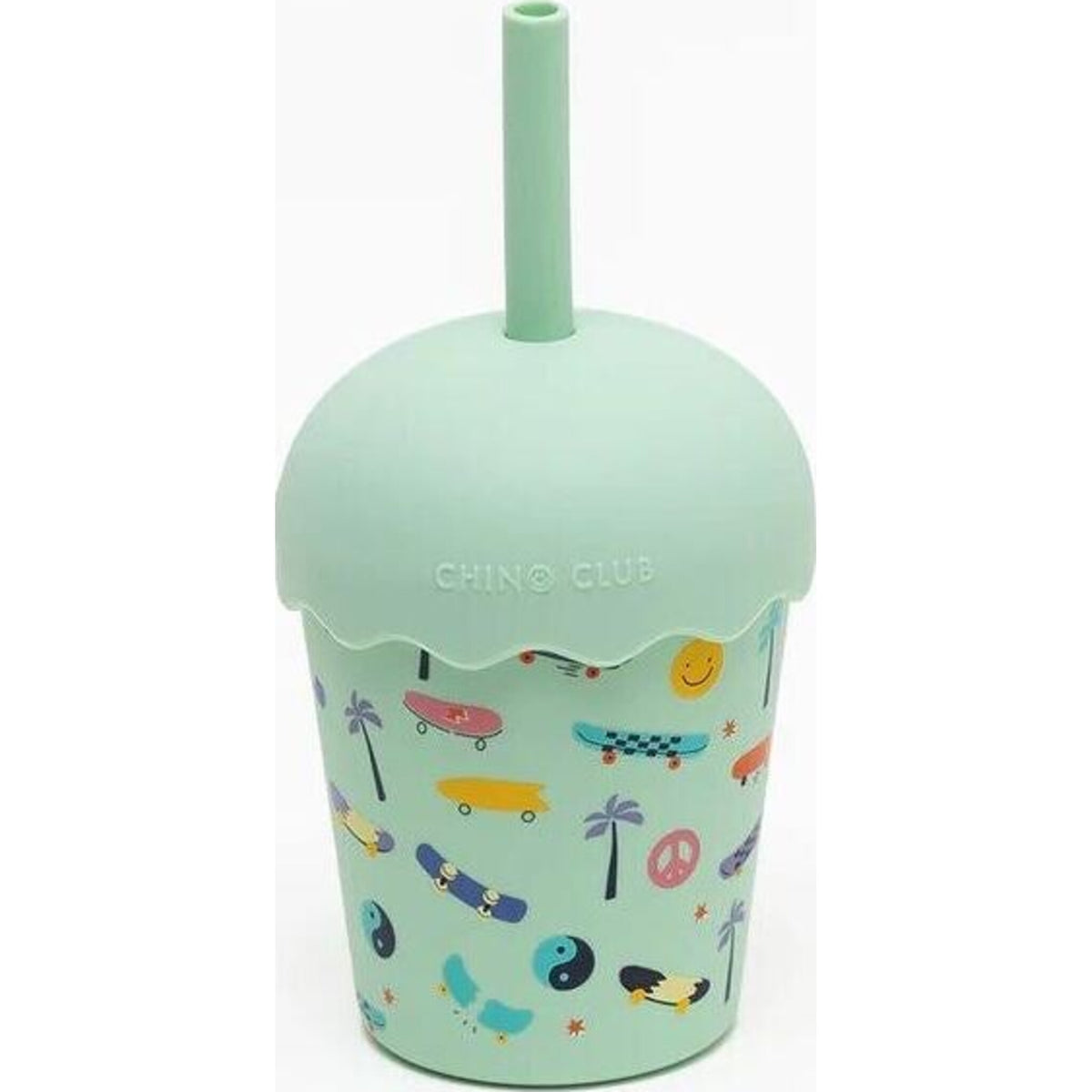 Chino Club Skate Aqua Mini Smoothie Cup & Straw 200ml | Aster & Ruby