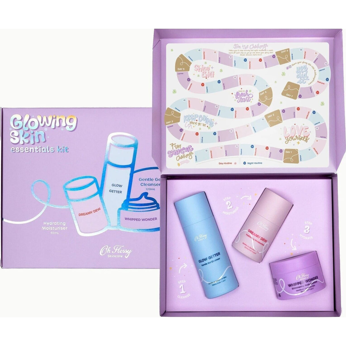 Oh Flossy Skincare Glowing Skin Essentials Kit | Aster & Ruby
