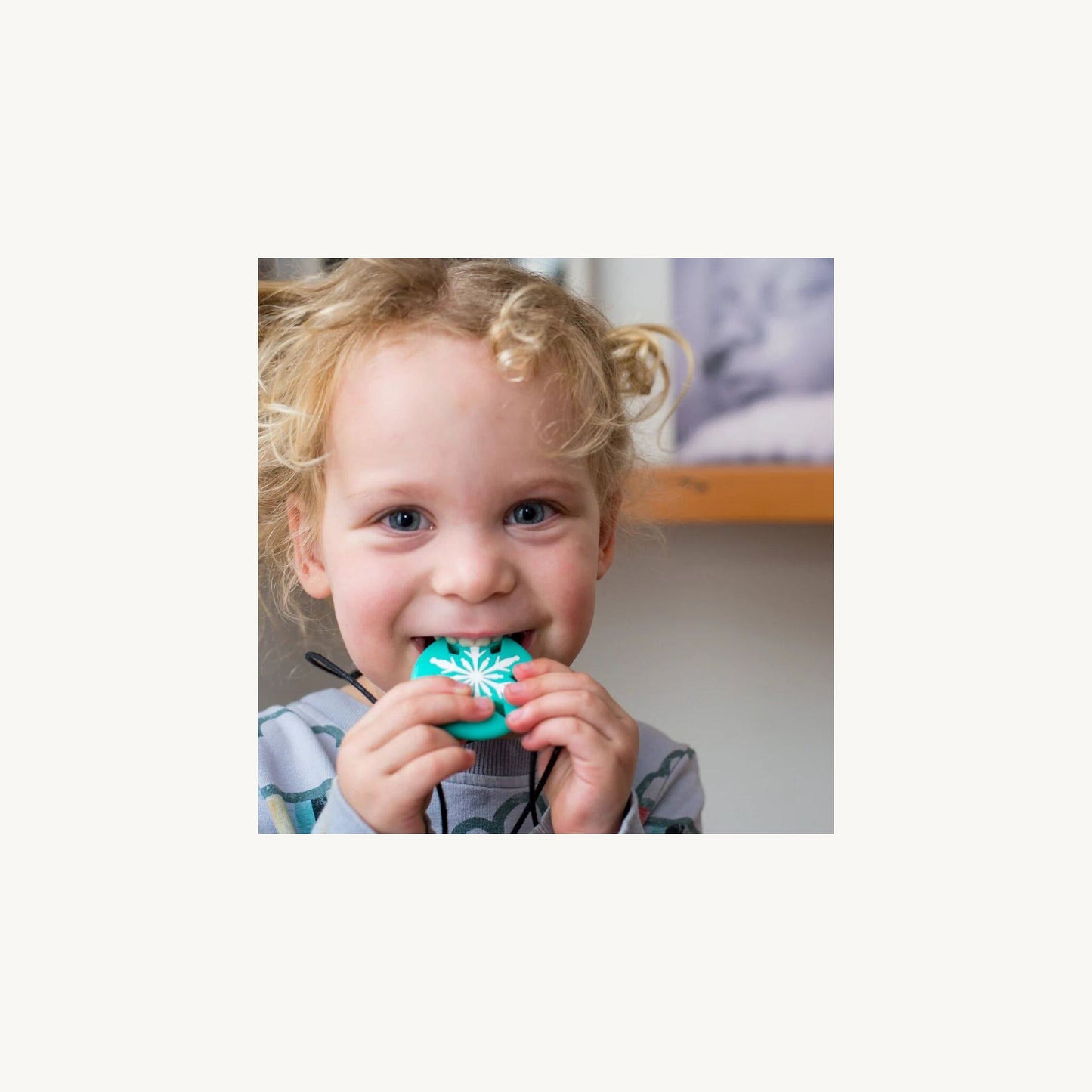 Snowflake Chew Pendant Necklace White – children's product by Jellystone | Aster & Ruby