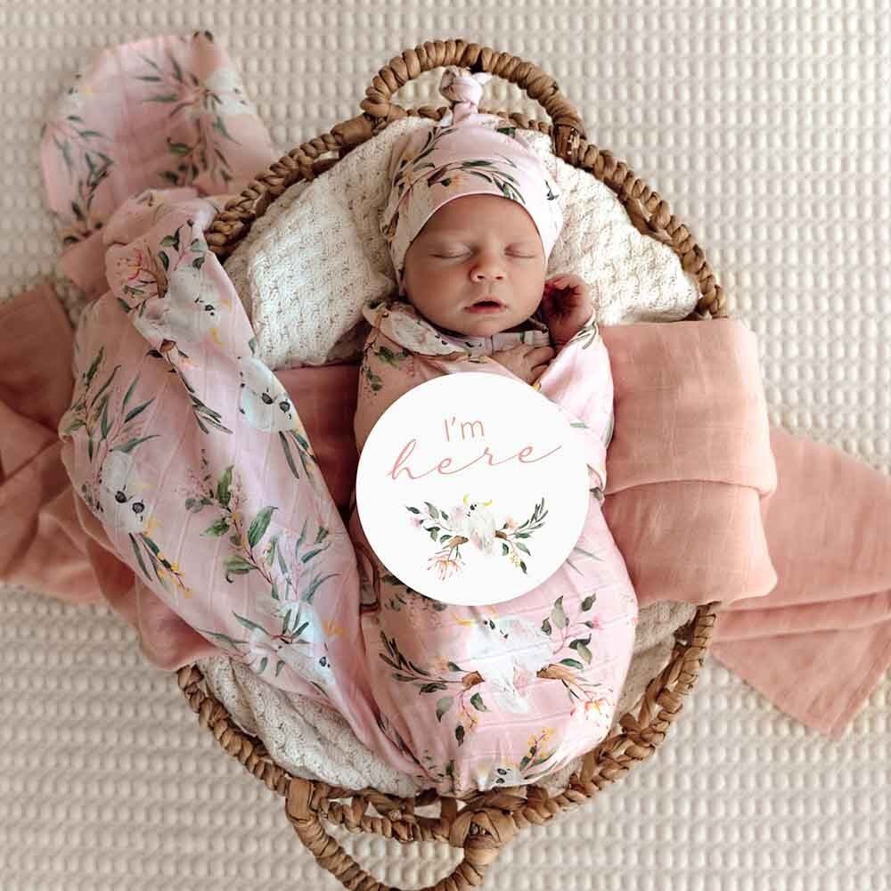 Major Mitchell/Blush Reversible Milestone Cards – Aster & Ruby