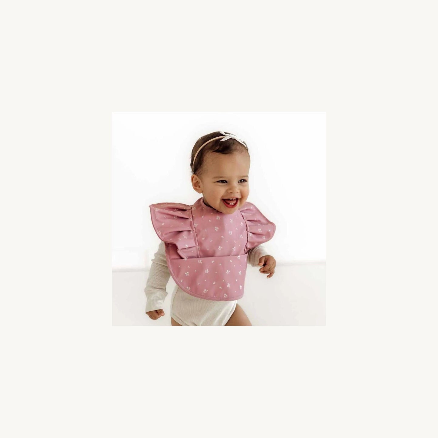 Snuggle Hunny Kids Pink Fleur Frill Snuggle Bib | Aster & Ruby