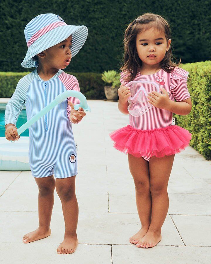 Spliced Stripe Swim Hat – S, M – Aster & Ruby