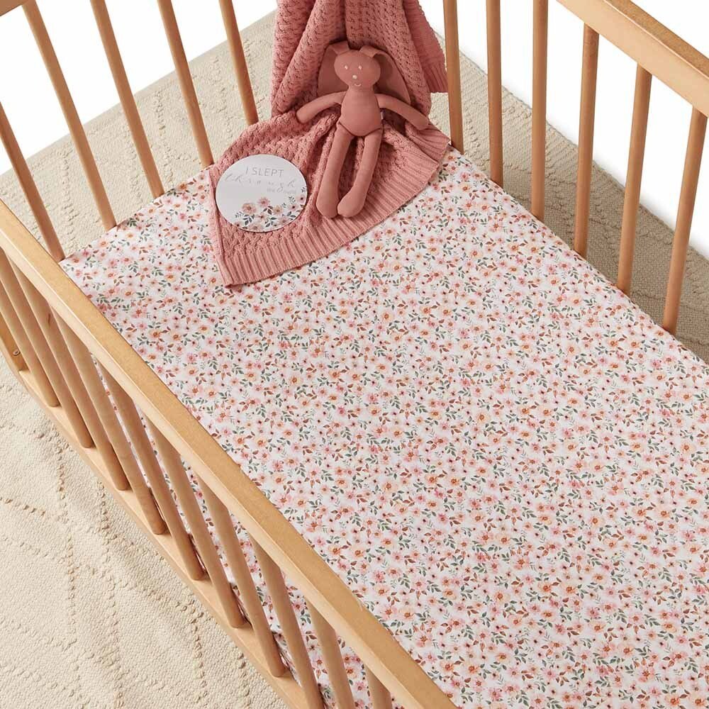 Spring Floral Fitted Cot Sheet - Aster & Ruby