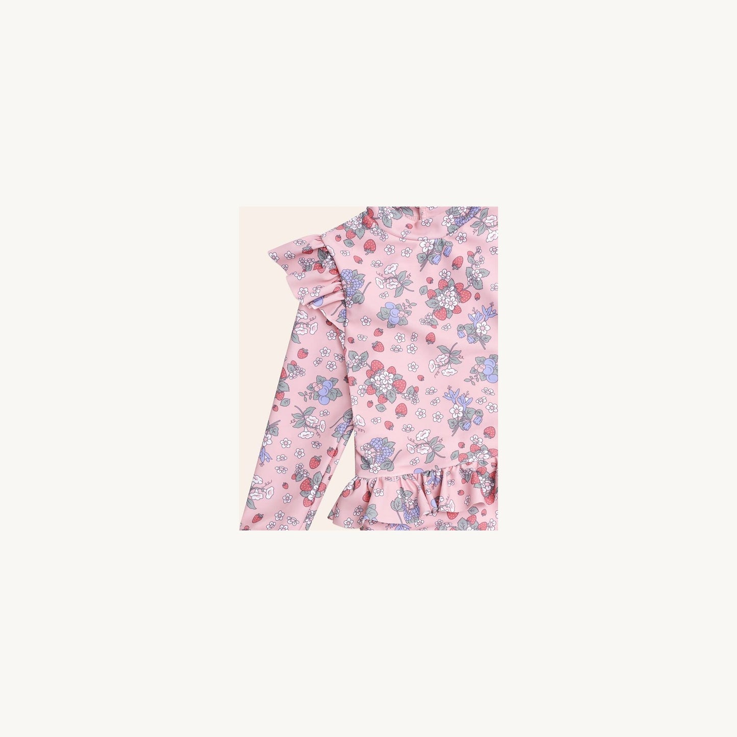 Strawberry Garden Frill Swimsuit – children's product by Huxbaby | Aster & Ruby