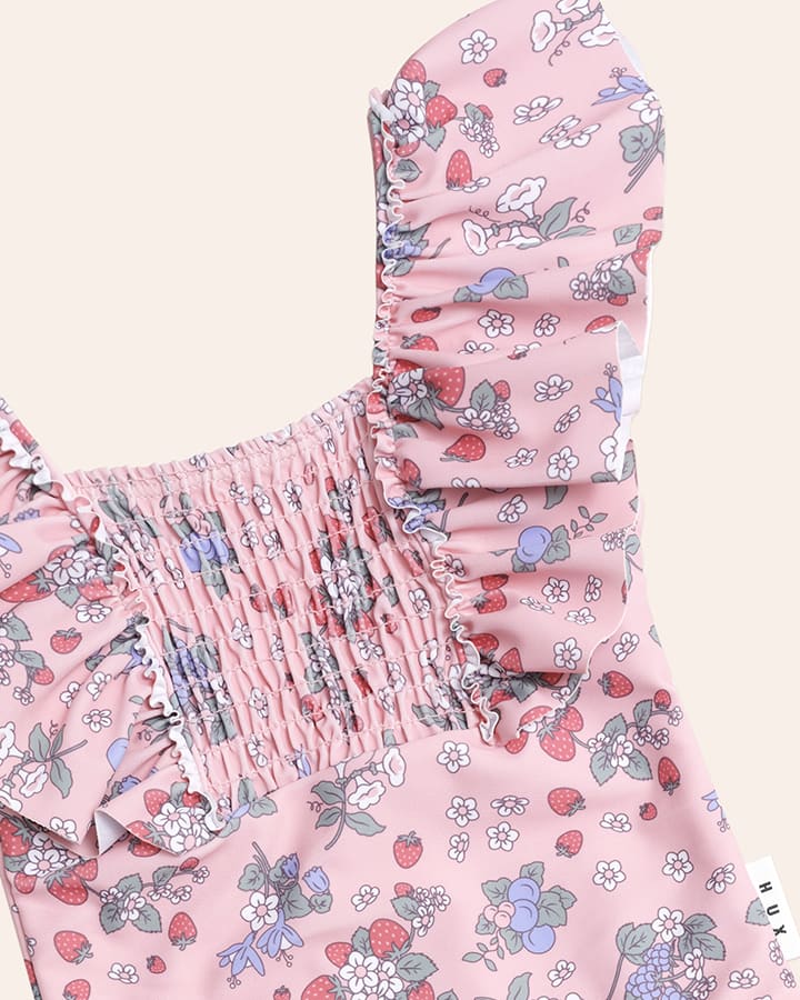 Strawberry Garden Shirred Swimsuit - Aster & Ruby