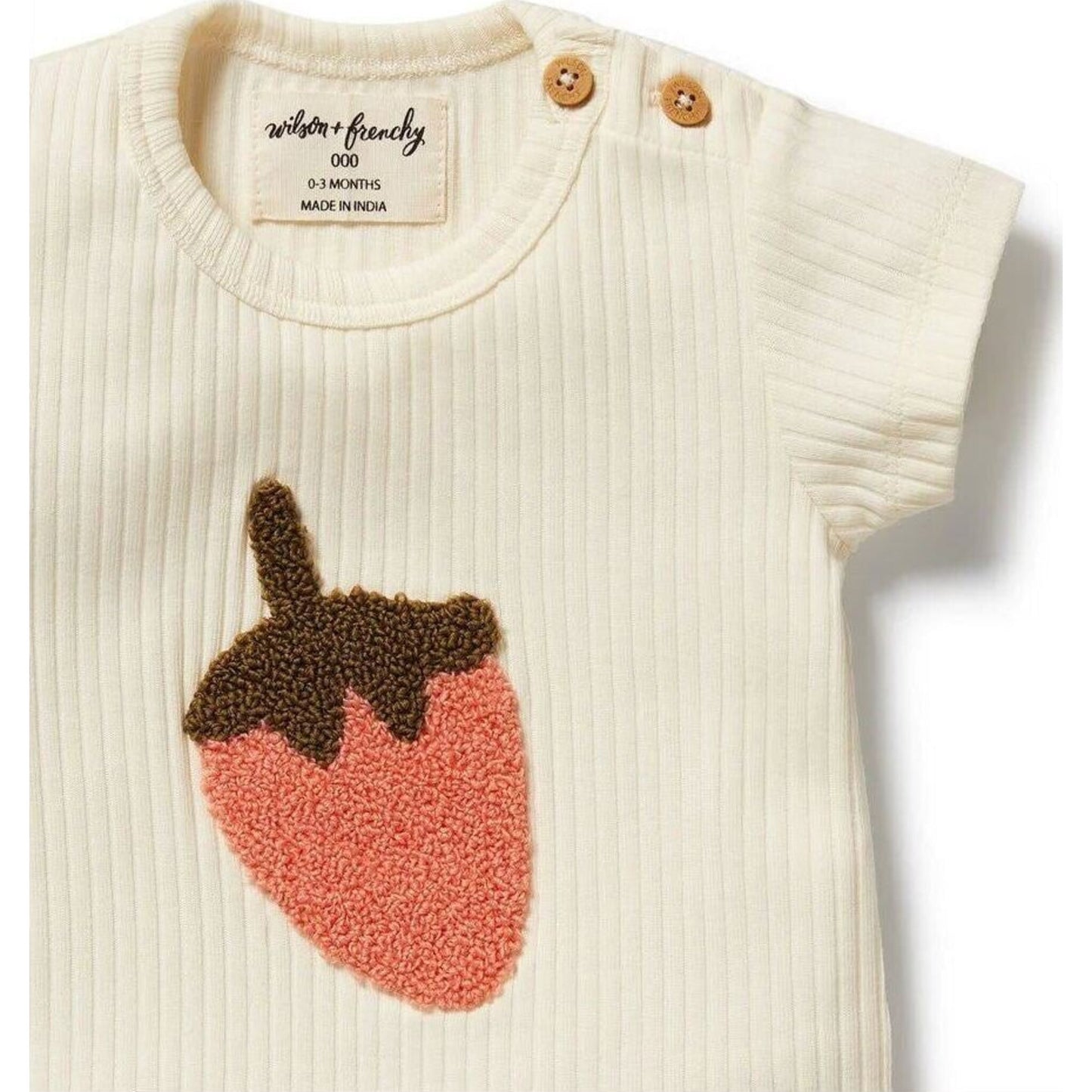 Strawberry Kisses Embroidered Organic Tee – children's product by Wilson & Frenchy | Aster & Ruby