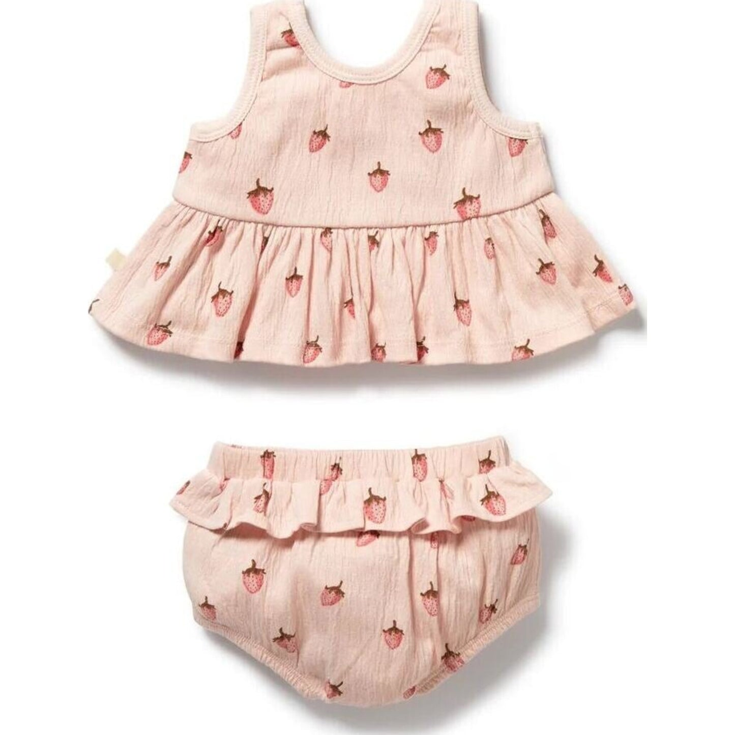 Strawberry Kisses Organic Ruffle Set – children's product by Wilson & Frenchy | Aster & Ruby