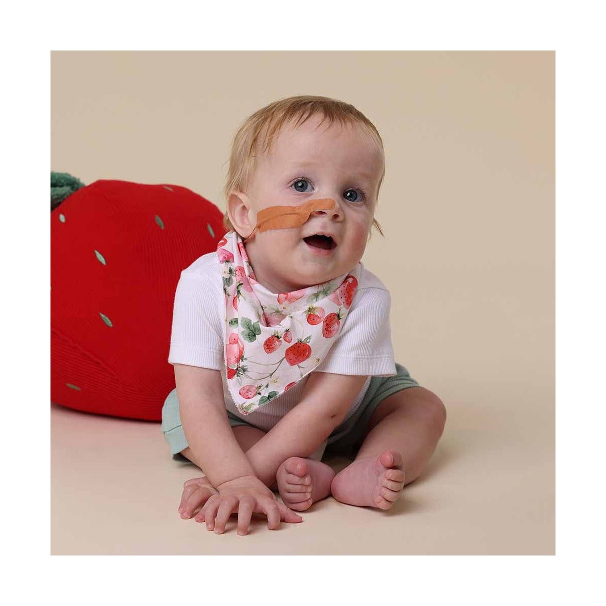 Strawberry Organic Dribble Bib - Aster & Ruby