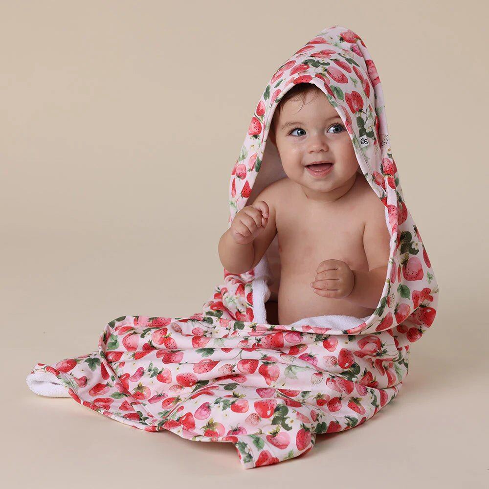 Strawberry Organic Hooded Baby Towel – Aster & Ruby