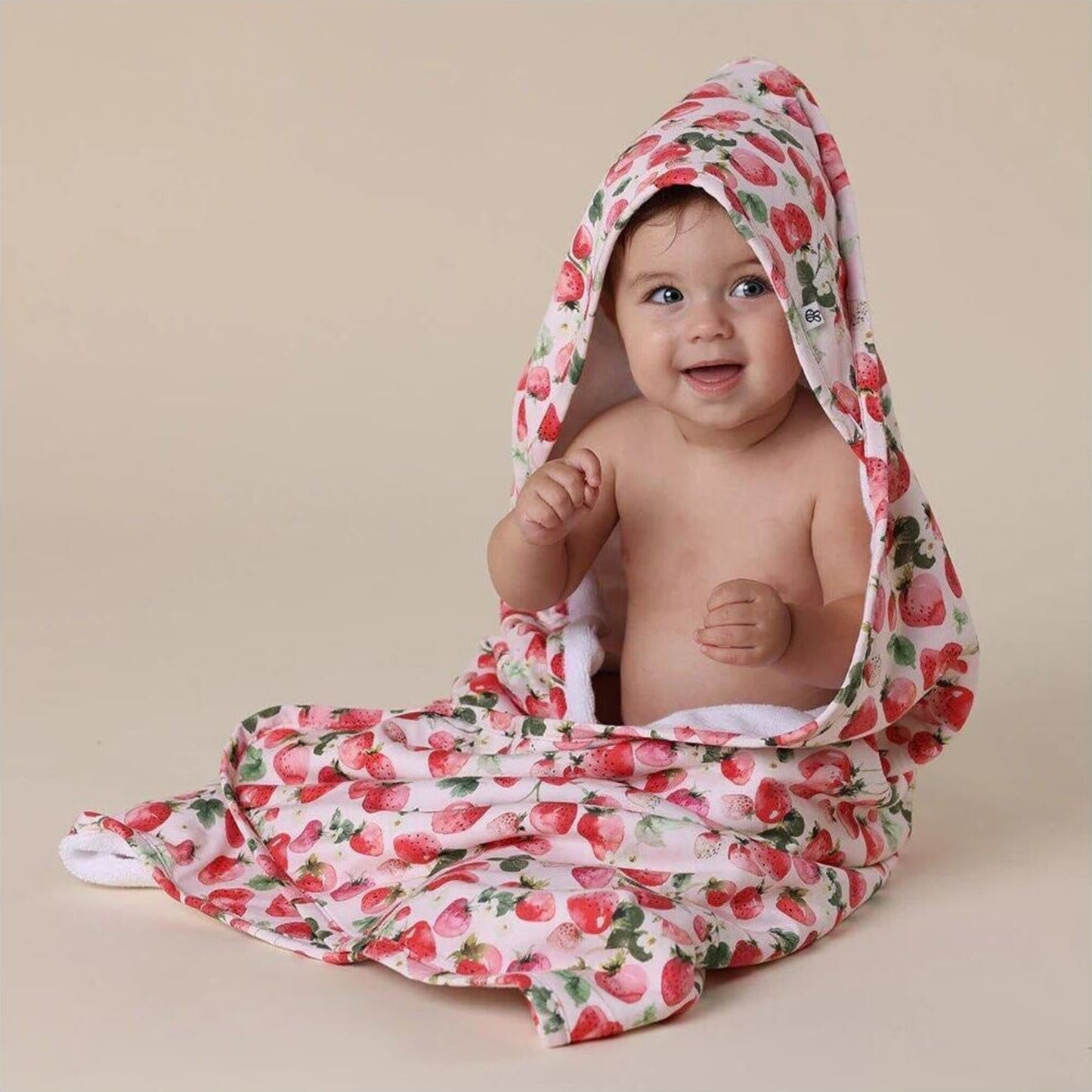 Snuggle Hunny Kids Strawberry Organic Hooded Baby Towel | Aster & Ruby