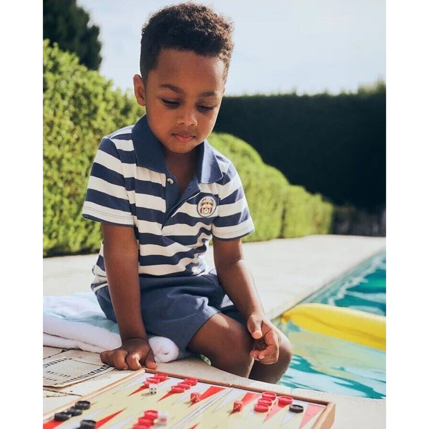 Stripe Polo Tee – children's product by Huxbaby | Aster & Ruby