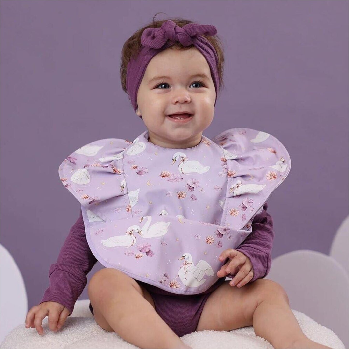 Swan Lake Frill Snuggle Bib – children's product by Snuggle Hunny | Aster & Ruby