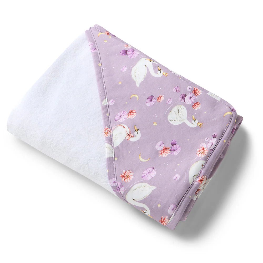 Swan Lake Organic Hooded Baby Towel - Aster & Ruby