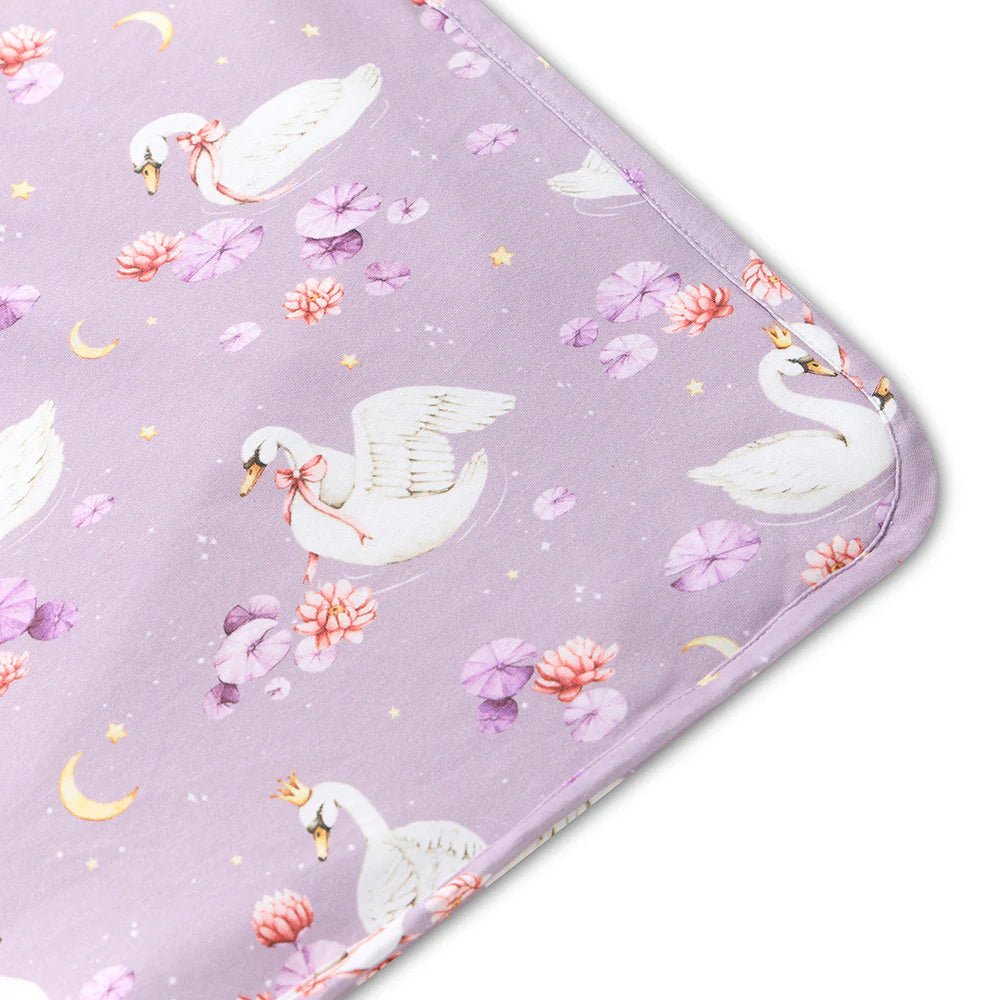 Swan Lake Organic Hooded Baby Towel - Aster & Ruby