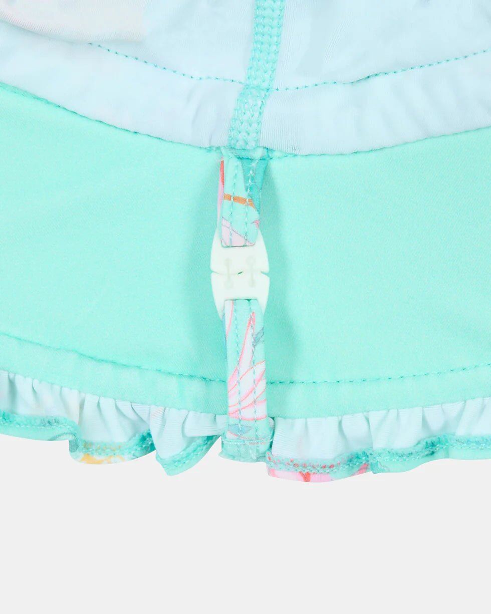 Swim Bell Hat Ripple Waratah Mint – XS, S, M – Aster & Ruby