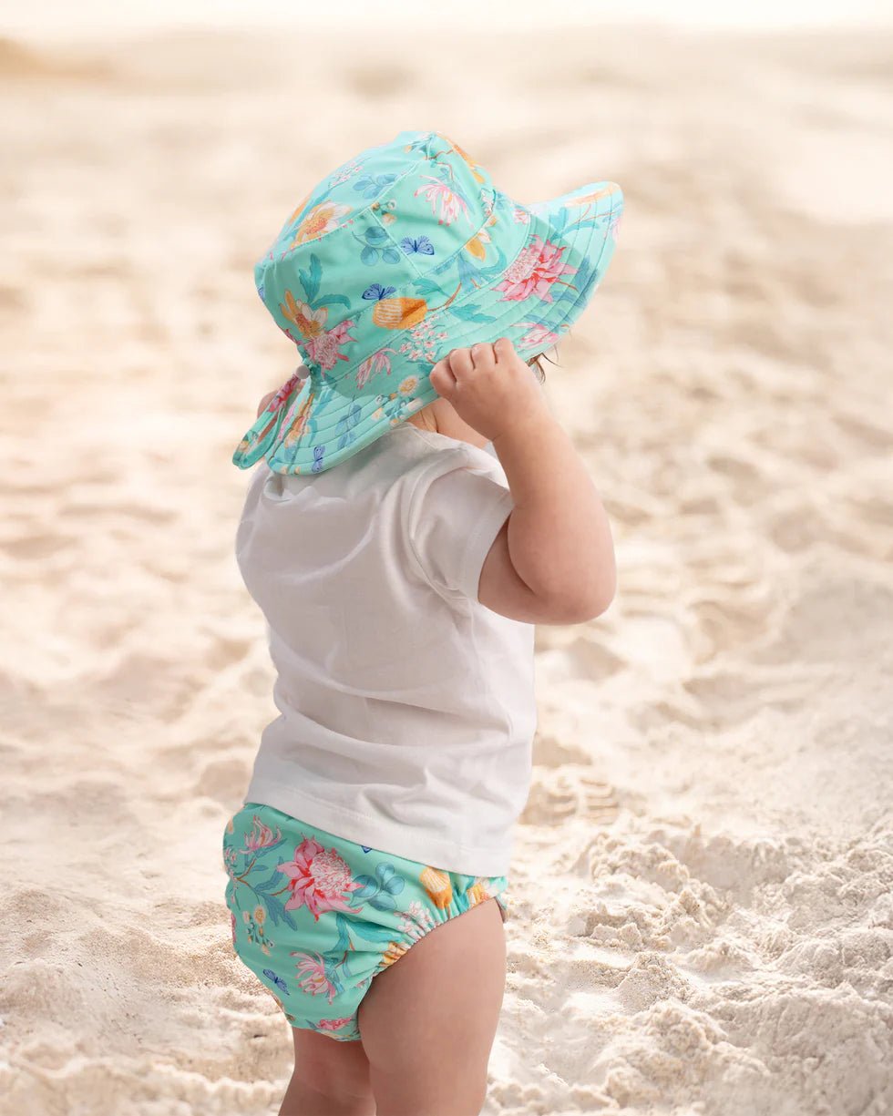 Swim Sunhat Paradise Waratah Mint - Aster & Ruby