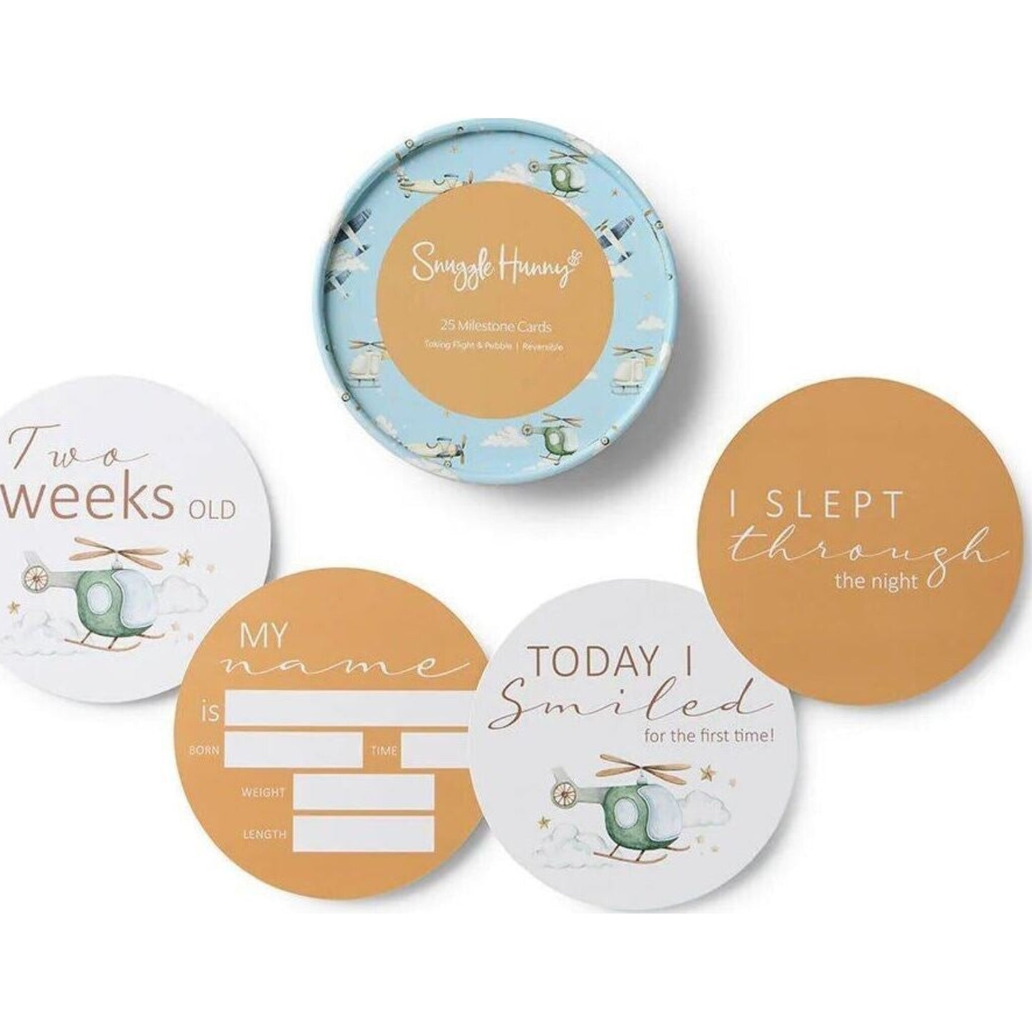 Taking Flight & Pebble Reversible Milestone Cards – children's product by Snuggle Hunny Kids | Aster & Ruby