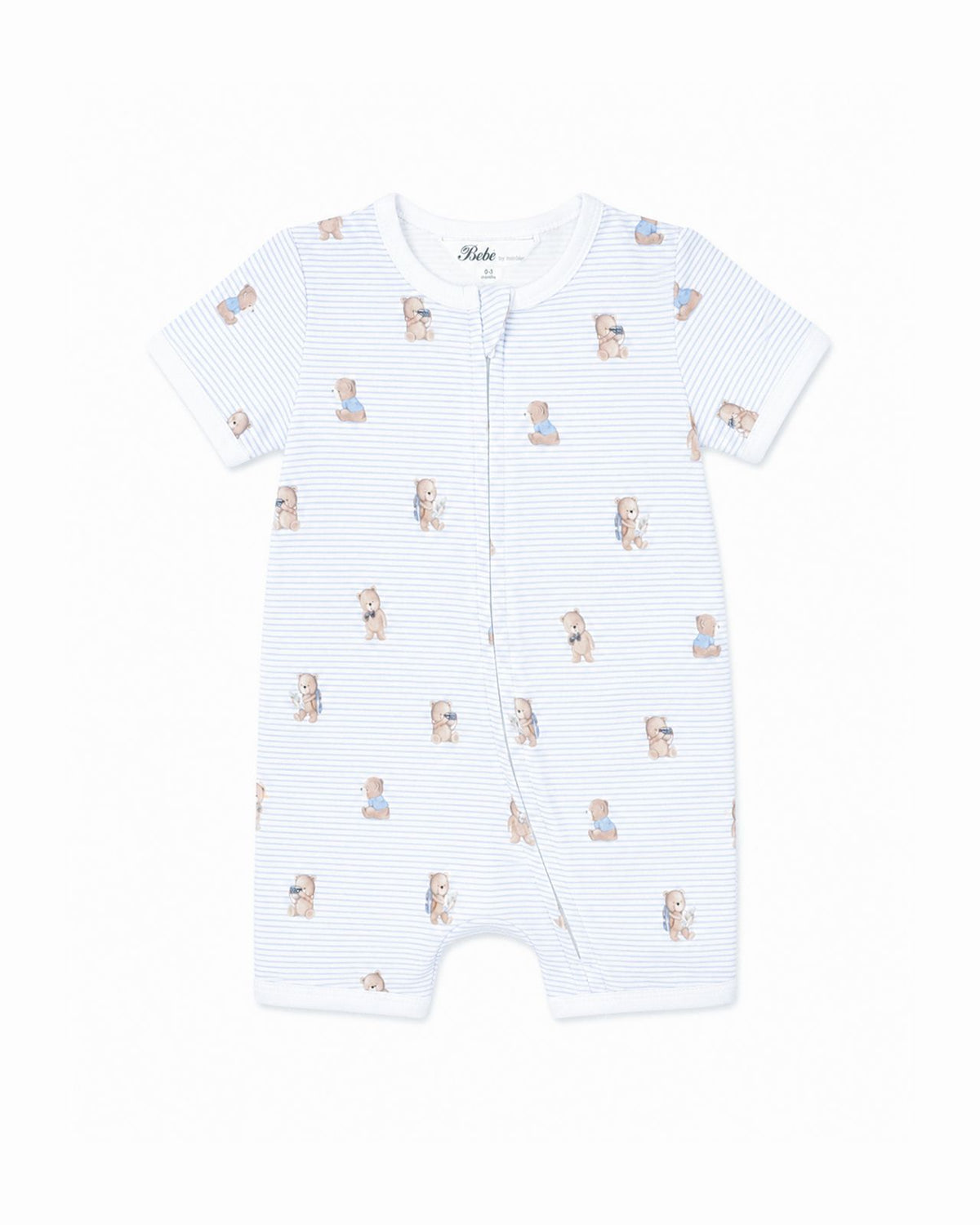 Brady Stripe Organic SS Zip Romper