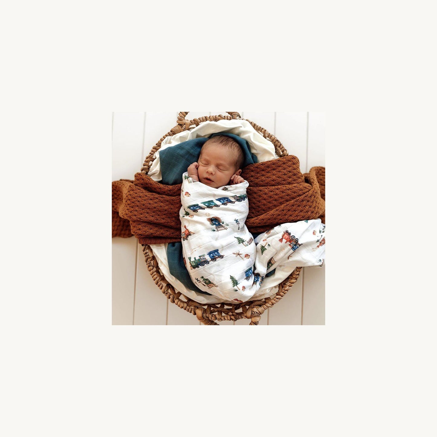 Snuggle Hunny Kids Trains Organic Muslin Wrap | Aster & Ruby