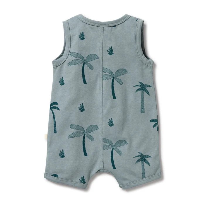 Wilson & Frenchy Organic Henley Growsuit - Palm Days - Aster & Ruby