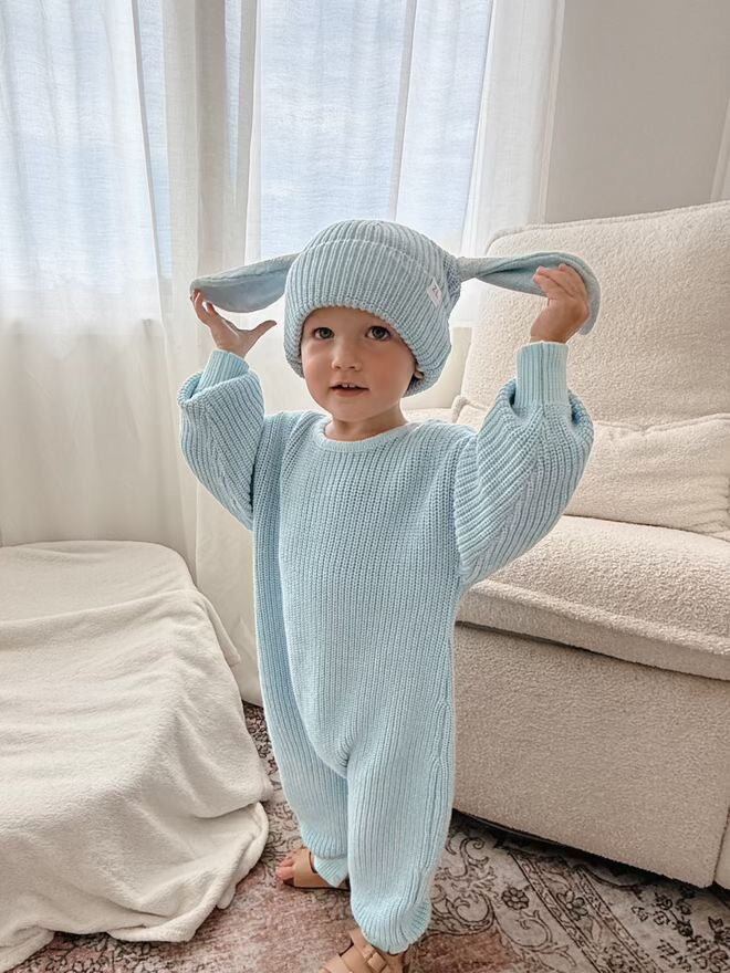 Winter Playsuit | Easter Echo – 0-3m, 3-6m, 6-12m, 1 – Aster & Ruby